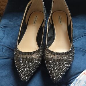 Alex Marie Sparkling Black and Silver Flats